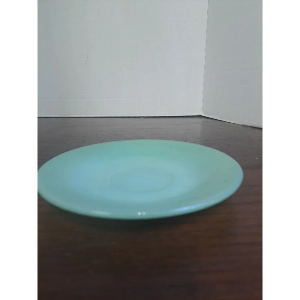 Vintage 1950s Jadeite Fire King Jane Ray Opaque Saucer